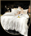 DecorBites™ Luxury Silk Bedding Set with Sheets - Queen/King