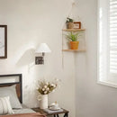 DecorBites™ Macrame Wall Hanging Corner Shelf for Boho Decor