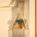 DecorBites™ Macrame Wall Hanging Corner Shelf for Boho Decor