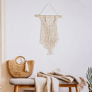 Chic bohemian cream macrame wall hanging bedroom woven decor