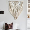 Chic bohemian cream macrame wall hanging bedroom woven decor