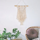Chic bohemian cream macrame wall hanging bedroom woven decor