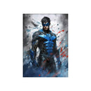 Vibrant stylized superhero canvas wall art for kids bedroom