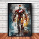Vibrant stylized superhero canvas wall art for kids bedroom