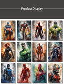Vibrant stylized superhero canvas wall art for kids bedroom