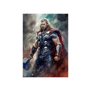 Vibrant stylized superhero canvas wall art for kids bedroom