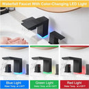 DecorBites™ Matte Black LED Waterfall Bathroom Faucet