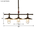 DecorBites™ Metal 3-Light Linear Pendant for Island with Coastal Caged Design
