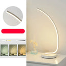 DecorBites™ Metal Bedside Table Lamp with Curve LED Nightstand Light and Round Base