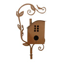 Ornate copper birdhouse garden stakes outdoor decor