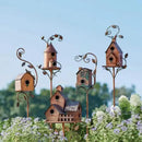Copper Birdhouse Garden Stakes