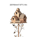 Ornate copper birdhouse garden stakes outdoor decor