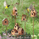 Copper Birdhouse Garden Stakes