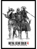 Framed metal gear solid canvas art poster for gaming room decor