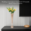 DecorBites™ Metal Golden Flower Stand Vase Candle Holder