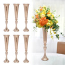 DecorBites™ Metal Golden Flower Stand Vase Candle Holder