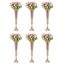 DecorBites™ Metal Golden Flower Stand Vase Candle Holder