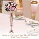DecorBites™ Metal Golden Flower Stand Vase Candle Holder
