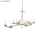DecorBites™ Metal Island Chandelier Light - Traditional Candle Shape, 8 Bulbs, Gold/Silver