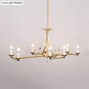DecorBites™ Metal Island Chandelier Light - Traditional Candle Shape, 8 Bulbs, Gold/Silver