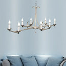 DecorBites™ Metal Island Chandelier Light - Traditional Candle Shape, 8 Bulbs, Gold/Silver