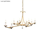 DecorBites™ Metal Island Chandelier Light - Traditional Candle Shape, 8 Bulbs, Gold/Silver