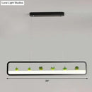 DecorBites™ Metal LED Hanging Light for Restaurants: Artistic Rectangle Island Lamp with Imitation Succulents Deco