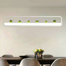 DecorBites™ Metal LED Hanging Light for Restaurants: Artistic Rectangle Island Lamp with Imitation Succulents Deco