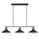 DecorBites™ Metallic Antique Cone Shade Pendant Lighting - Black, 3 Heads - Island Hanging Light