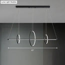 DecorBites™ Metallic Circle and Line LED Restaurant Light in Black – Modern Island Lighting