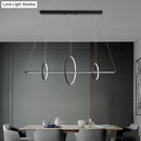 DecorBites™ Metallic Circle and Line LED Restaurant Light in Black – Modern Island Lighting