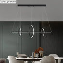 DecorBites™ Metallic Circle and Line LED Restaurant Light in Black – Modern Island Lighting