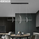 DecorBites™ Metallic Circle and Line LED Restaurant Light in Black – Modern Island Lighting