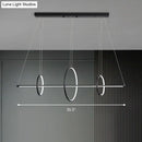 DecorBites™ Metallic Circle and Line LED Restaurant Light in Black – Modern Island Lighting