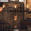 DecorBites™ Metallic Pendant Light: Antique 3-Head Wagon Wheel Design for Restaurants and Hanging Islands, with Decorative Valve