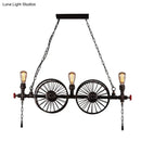 DecorBites™ Metallic Pendant Light: Antique 3-Head Wagon Wheel Design for Restaurants and Hanging Islands, with Decorative Valve