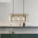 DecorBites™ Mid Century Gold Translucent Glass Pendant Light - 3 Head Suspended Fixture