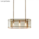 DecorBites™ Mid Century Gold Translucent Glass Pendant Light - 3 Head Suspended Fixture