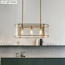 DecorBites™ Mid Century Gold Translucent Glass Pendant Light - 3 Head Suspended Fixture
