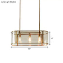 DecorBites™ Mid Century Gold Translucent Glass Pendant Light - 3 Head Suspended Fixture