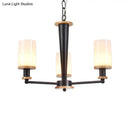 DecorBites™ Mid-Century Opal Frosted Glass Chandelier - 3-Light Pendant Ceiling Light in Black