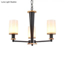 DecorBites™ Mid-Century Opal Frosted Glass Chandelier - 3-Light Pendant Ceiling Light in Black