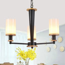 DecorBites™ Mid-Century Opal Frosted Glass Chandelier - 3-Light Pendant Ceiling Light in Black