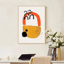 Mid century watercolor brush strokes canvas print living room art