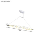 Modern white wave led island light fixture – kitchen pendant light