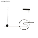 DecorBites™ Minimal Acrylic Linear LED Island Light with Sun and Cloud Design - Warm/White Light - Black/White/Gold