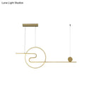 DecorBites™ Minimal Acrylic Linear LED Island Light with Sun and Cloud Design - Warm/White Light - Black/White/Gold