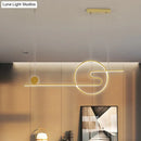 DecorBites™ Minimal Acrylic Linear LED Island Light with Sun and Cloud Design - Warm/White Light - Black/White/Gold