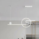 DecorBites™ Minimal Acrylic Linear LED Island Light with Sun and Cloud Design - Warm/White Light - Black/White/Gold