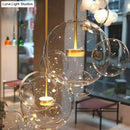 DecorBites™ Minimal Brass Bubble Pendant Light with 5 Clear Glass Heads